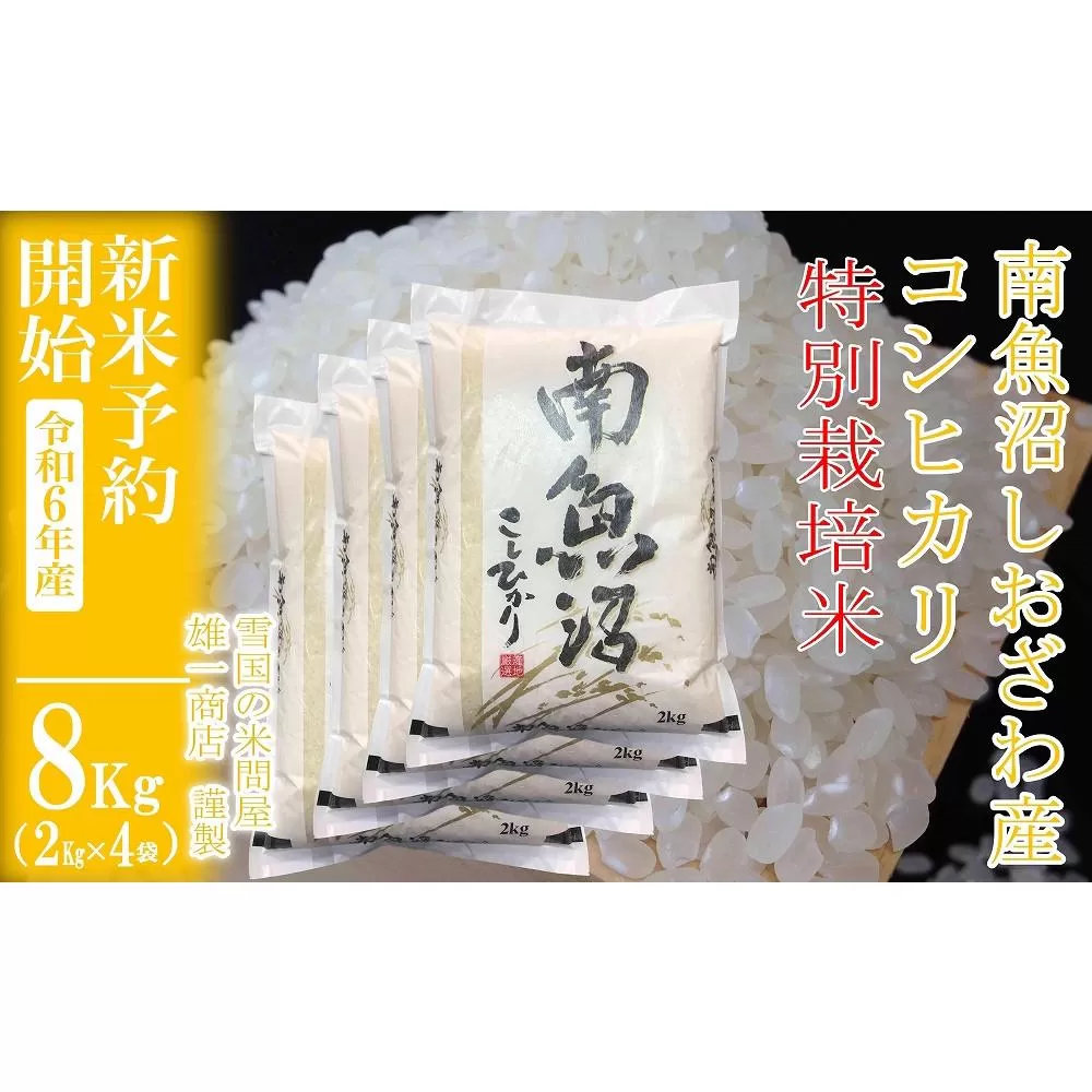 【新米予約・令和6年産】精米8Kg ※特別栽培※生産者限定 南魚沼しおざわ産コシヒカリ