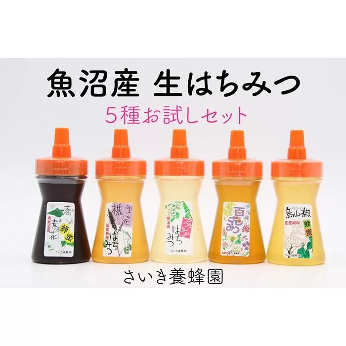 さいき養蜂園　天然ピュアはちみつお試しセット　135g×5種