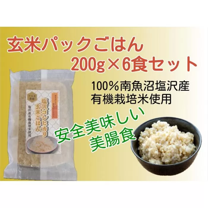  南魚沼産コシヒカリ パックごはん（玄米）　200g×６食セット