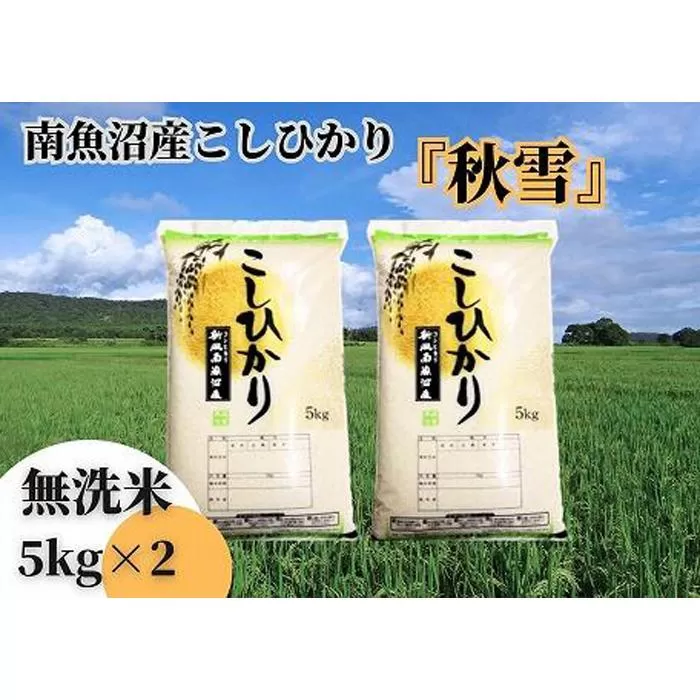 【令和6年産 新米 全3回定期便】南魚沼産コシヒカリ「秋雪」無洗米10kg（5kg×2袋）×3回 新潟県の特A地区南魚沼市の美味しいお米