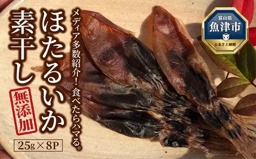 ほたるいか 素干し 200g 25g×8袋 セット 全国水産加工業協同組合連行会会長賞受賞 浜浦水産 おつまみ つまみ 珍味 いか イカ 干物 ひもの 魚介 魚介類 海鮮