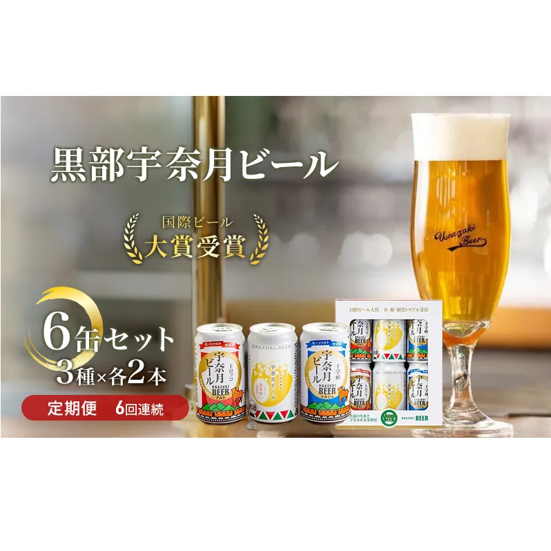 ビール ふるさと定期便　宇奈月ビール6缶セット×6回（6か月連続発送）/地ビール クラフトビール 北陸 缶/富山県黒部市