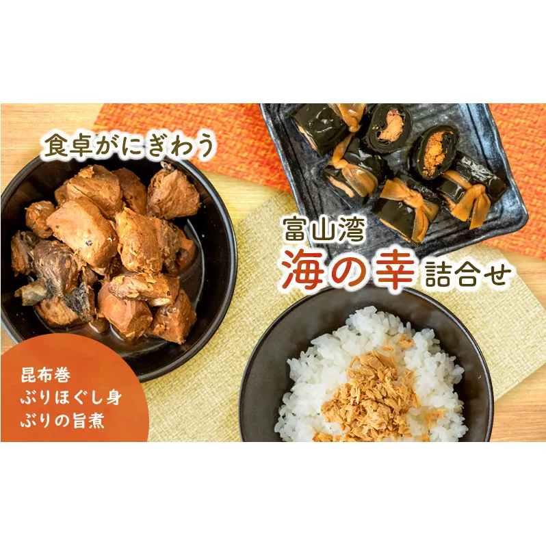 惣菜 富山湾 海の幸 詰め合わせ セット 富山 昆布巻 たらこ ぶり ほぐし身 旨煮 ブリ 鰤 タラコ 鱈子 昆布 おつまみ おかず ごはんのお供 加工食品 魚 魚介類 魚介 海産物