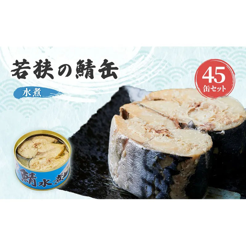 サバ缶 水煮 45缶 セット 詰め合わせ 若狭の鯖缶 鯖缶 さば缶 さば サバ 鯖 缶詰 缶詰め 魚 魚介 魚介類 海鮮 水煮缶 福井 福井県 若狭町