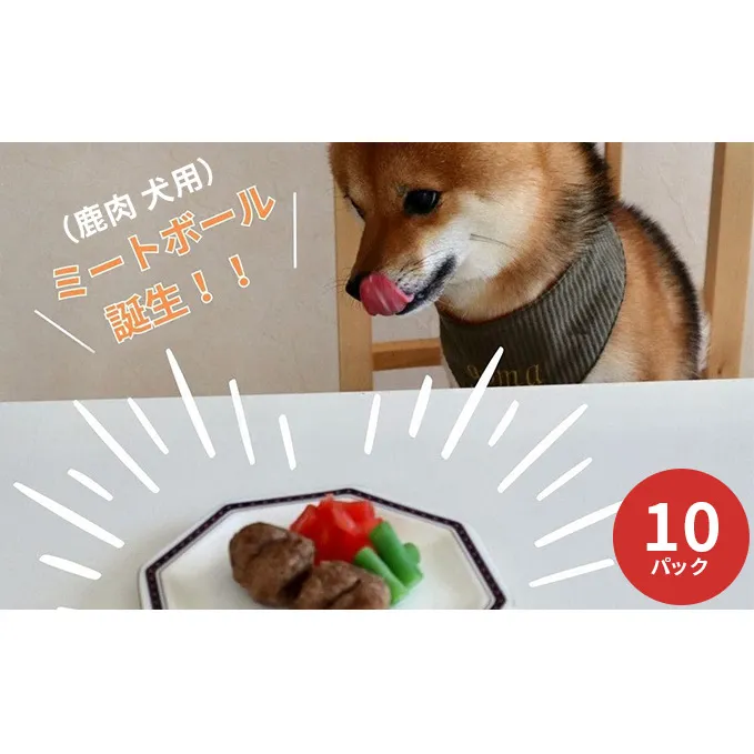 鹿肉ドッグフード　鹿肉ミートボール（犬用）　10パック（約60g×10）