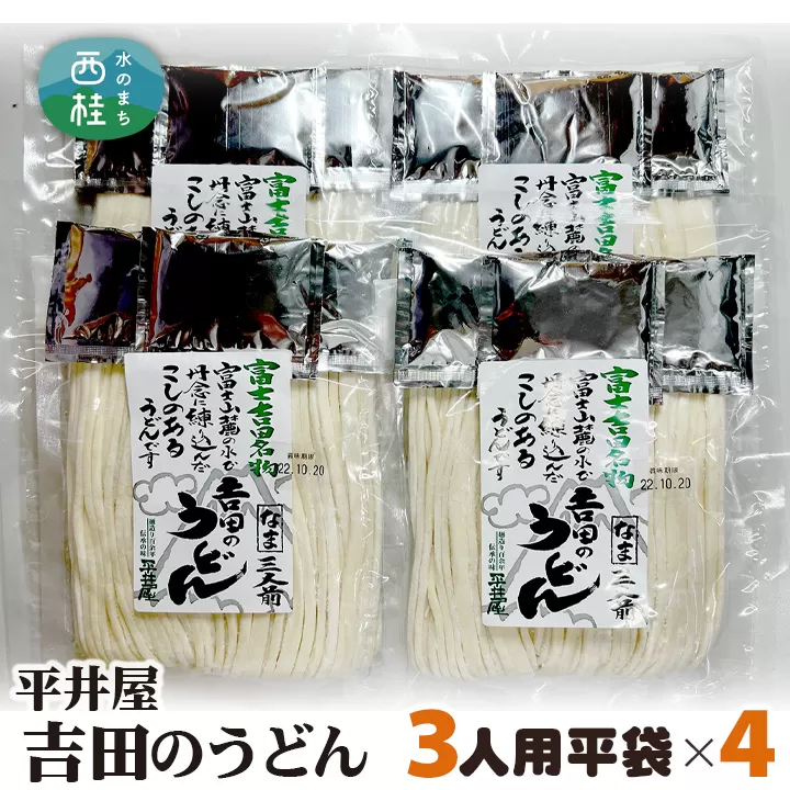 No.355 吉田のうどん3人前平袋×4パック（3人前×4パック）