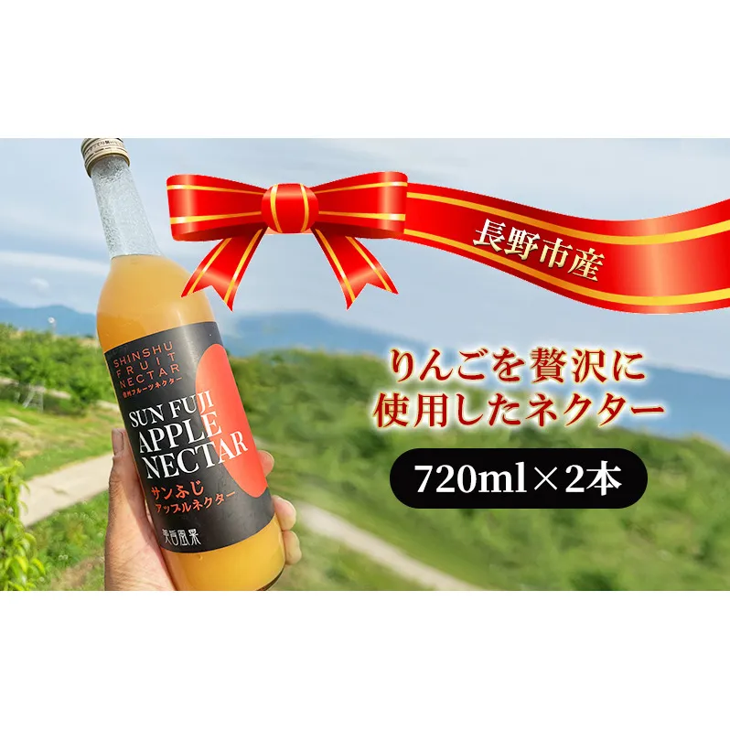 果汁飲料 長野市産りんごを贅沢に使用したネクター720ml×2本 りんごジュース ジュース りんご 長野県