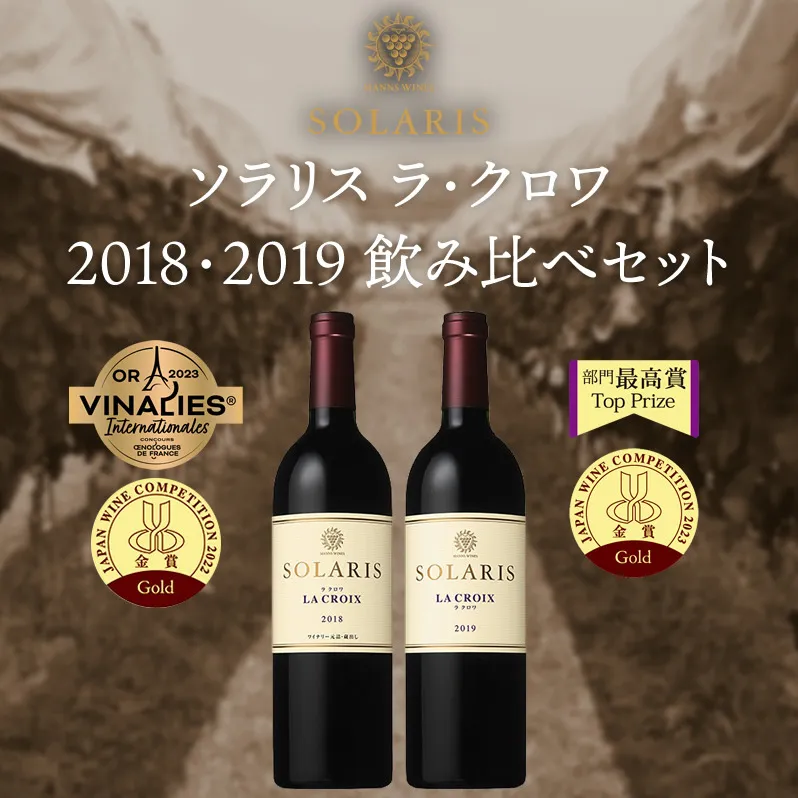 ソラリス ラ・クロワ　2018・2019 飲み比べセット（金賞受賞セット） ワイン お酒 赤ワイン ワインセット 華やかな香り 綺麗な酸味