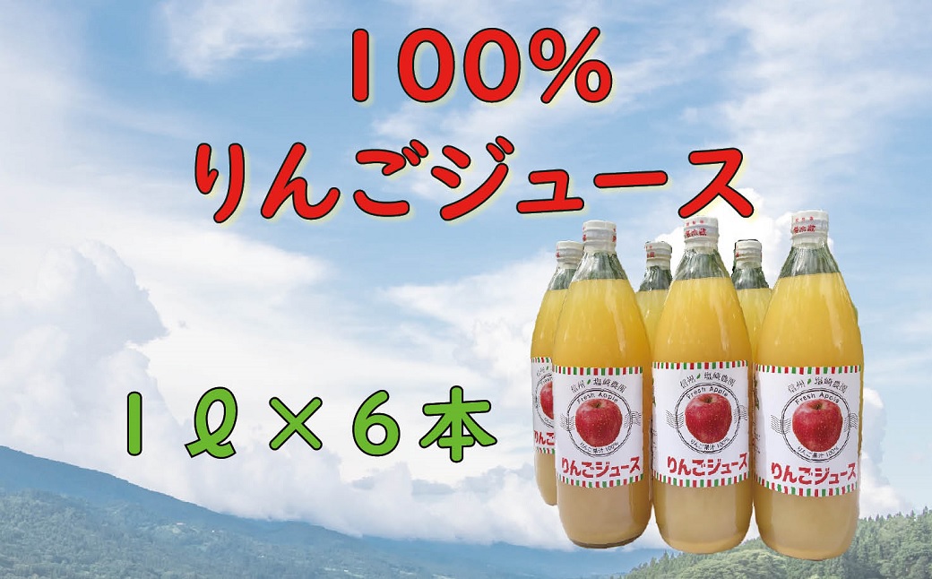 信州１００％リンゴジュース（1L瓶×6本）(D-1.4)｜飯山市｜長野県｜返礼品をさがす｜まいふる by AEON CARD