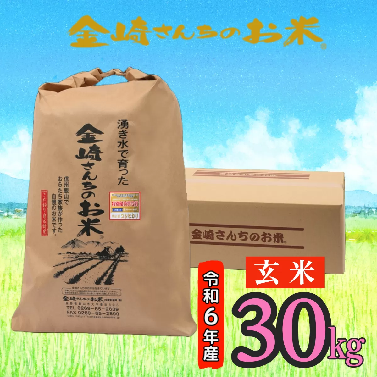 【令和6年産】「金崎さんちのお米」玄米30kg(6-5A)