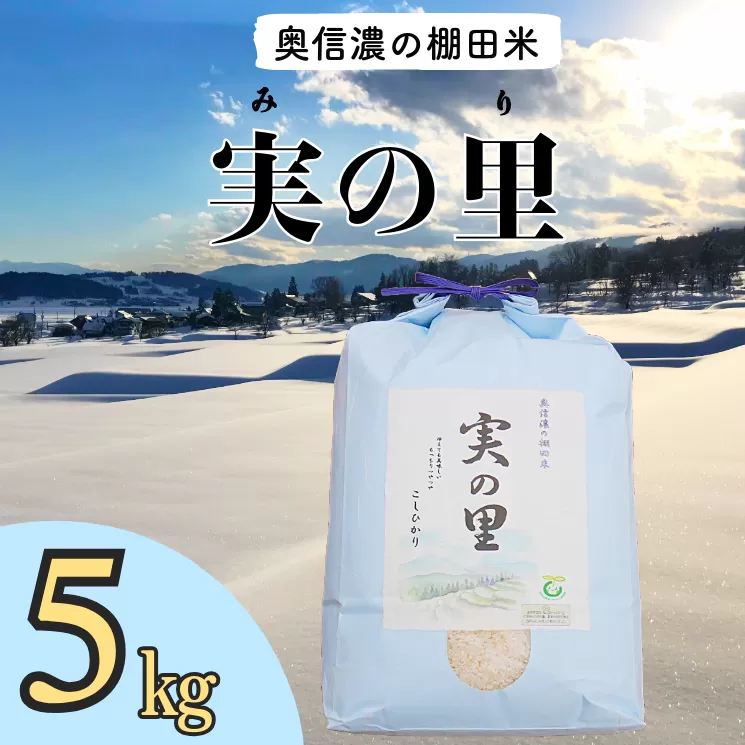 【令和6年産】 こしひかり 『奥信濃の棚田米 実の里』 5kg (6-59B)