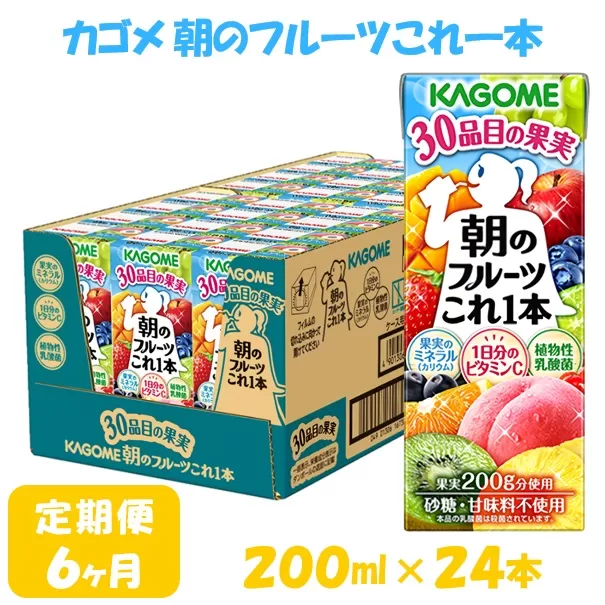 【6ヶ月連続お届け】カゴメ 朝のフルーツこれ一本（24本入）【果実ミックス飲料】