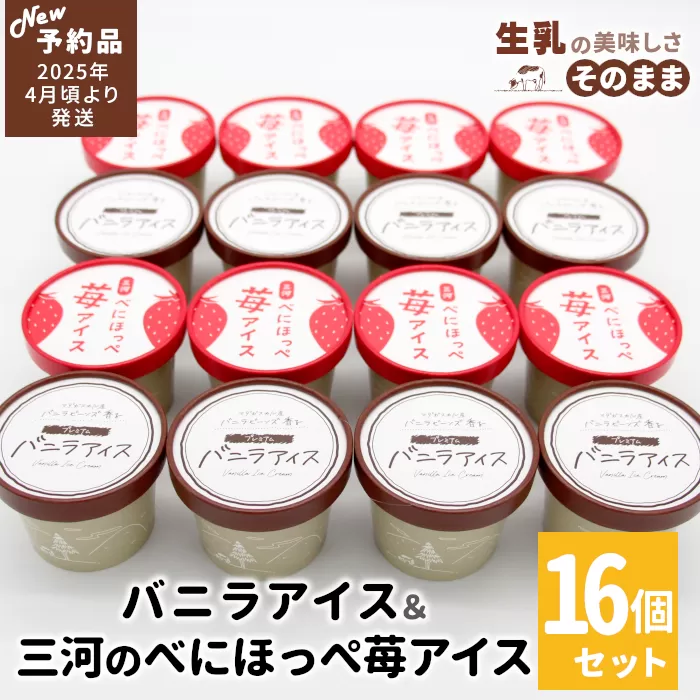 ✿新商品・先行予約✿バニラアイス＆紅ほっぺいちごアイス 16個入り アイス 苺 80ml  10000円　アイスクリーム バニラアイス 苺 いちご