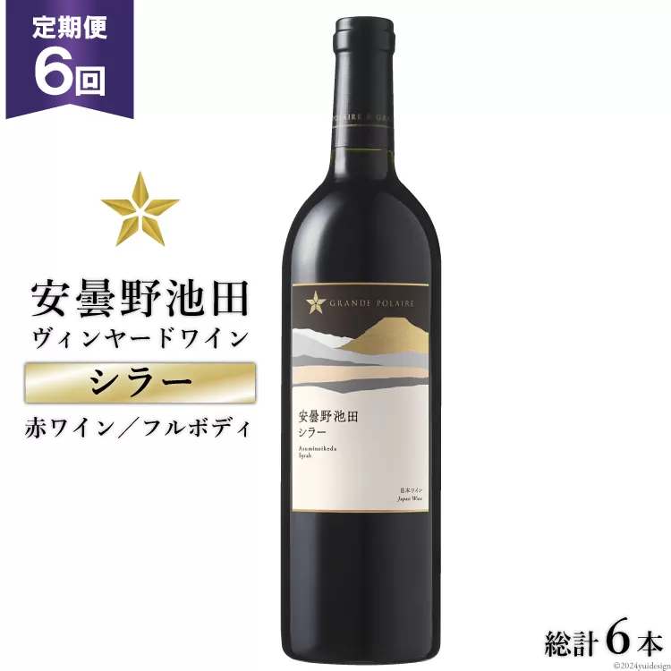 6回 定期便 赤ワイン サッポロ グランポレール 安曇野池田ヴィンヤード「シラー」750ml 総計6本 [池田町ハーブセンター 長野県 池田町 48110610] 赤 ワイン フルボディ 濃厚 凝縮 お酒 酒