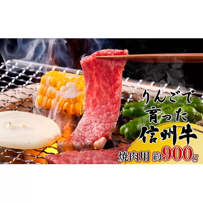 【りんごで育った信州牛】焼肉用 約900g 【 牛肉 信州牛 焼肉 黒毛和牛 A5 肉 お肉 牛 和牛 焼き肉 BBQ バーベキュー ギフト A5等級 冷蔵 長野県 長野 】