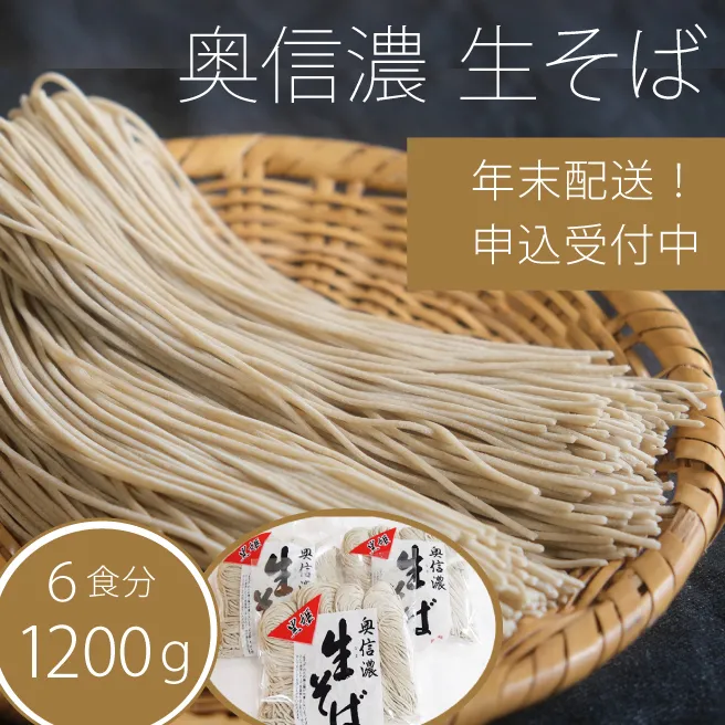 【年末発送・年越しそば】信濃富士そば農場「奥信濃 黒姫生(なま）そば」6食分 1200g【長野県信濃町ふるさと納税】