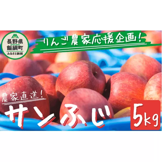 りんご  サンふじ ５Kg  訳あり  家庭用 【 リンゴ 林檎 訳アリ 果物 フルーツ 不揃い 長野県産 長野  13000円 】 農家応援企画 令和6年収穫分 沖縄および離島への配送不可 2024年 11月下旬頃から順次発送予定 長野県 飯綱町 [0582]