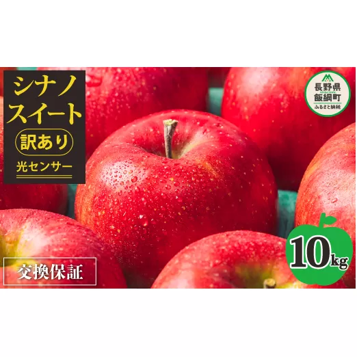 りんご 10Kg 【令和６年度先行予約】 果物 訳あり シナノスイート 長野県 感謝りんご 交換保証 規格外 傷あり 10キロ (２４から５０玉)  R6年10月頃順次発送  飯綱町 [1206]