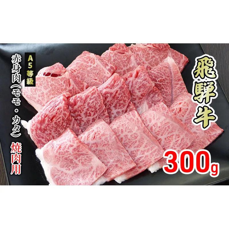 牛肉 飛騨牛 焼き肉 赤身 モモ 又は カタ 300g 黒毛和牛 Ａ5 美味しい お肉 牛 肉 和牛 焼肉 BBQ バーベキュー 【岐阜県美濃市】