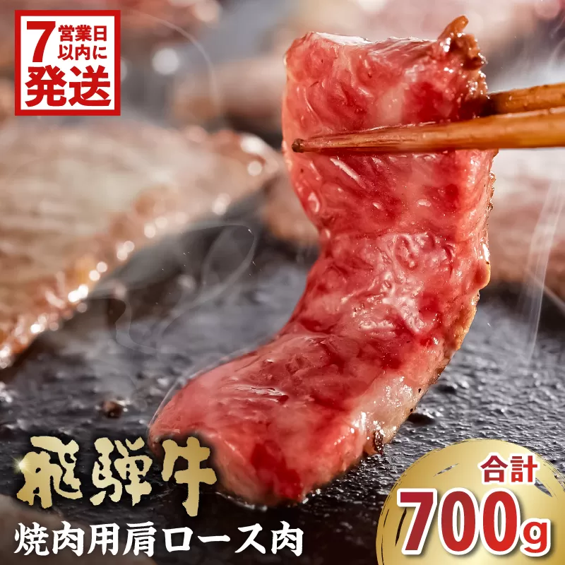 【7営業日以内発送】飛騨牛　焼肉用（肩ロース700g）　0016-039