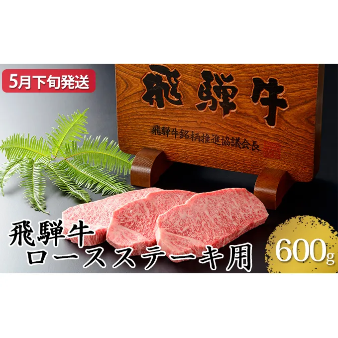 【5月下旬発送】飛騨牛ロースステーキ用600g（5等級・冷凍）