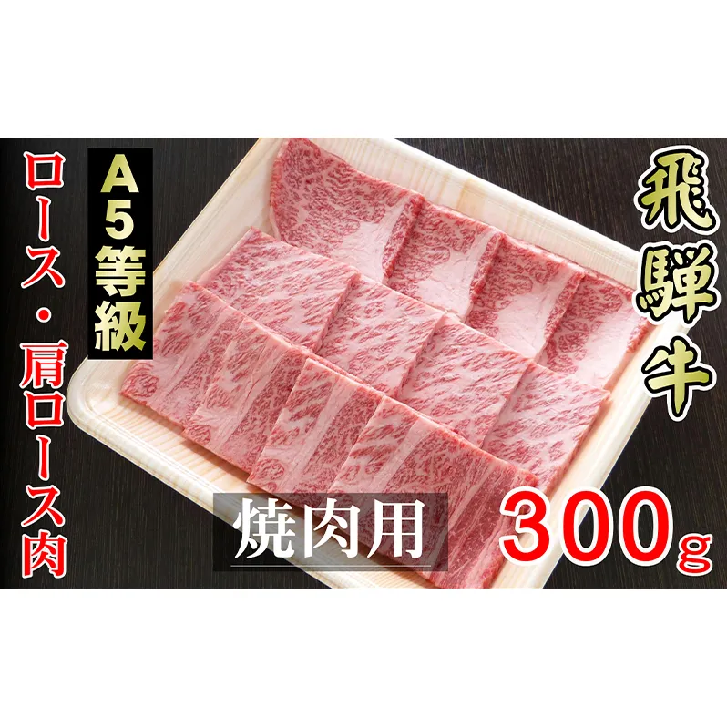 牛肉 飛騨牛 焼き肉 セット ロース 又は 肩ロース 300g 黒毛和牛 A5 美味しい お肉 牛 肉 和牛 焼肉 BBQ バーベキュー 【岐阜県輪之内町】