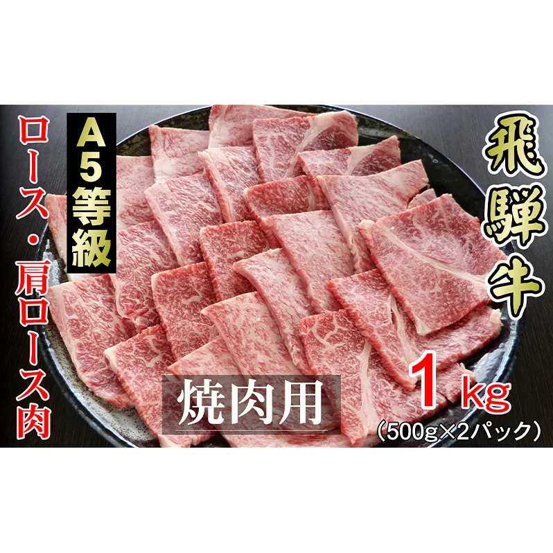 牛肉 飛騨牛 焼き肉 セット ロース 又は 肩ロース 1kg 黒毛和牛 A5 美味しい お肉 牛 肉 和牛 焼肉 BBQ バーベキュー 【岐阜県輪之内町】