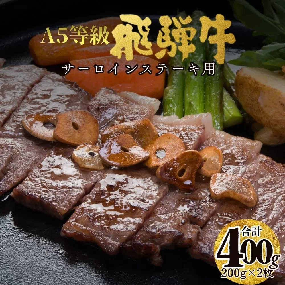 【23002】A5飛騨牛ロースステーキ用400ｇ（200ｇ×2枚）