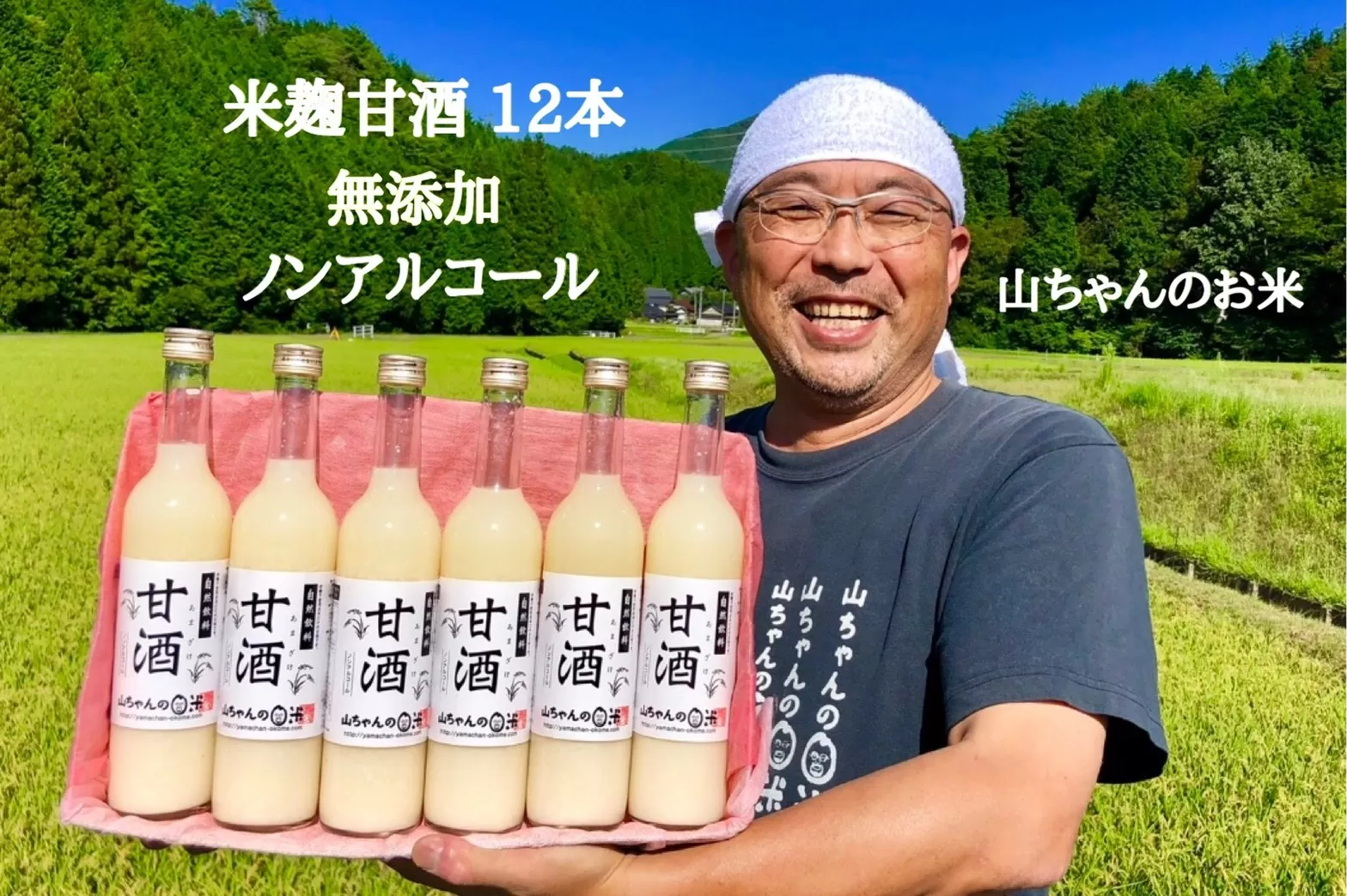 『無添加・米麹』山ちゃんの甘酒 500ml　12本セット 米麹甘酒 ノンアルコール