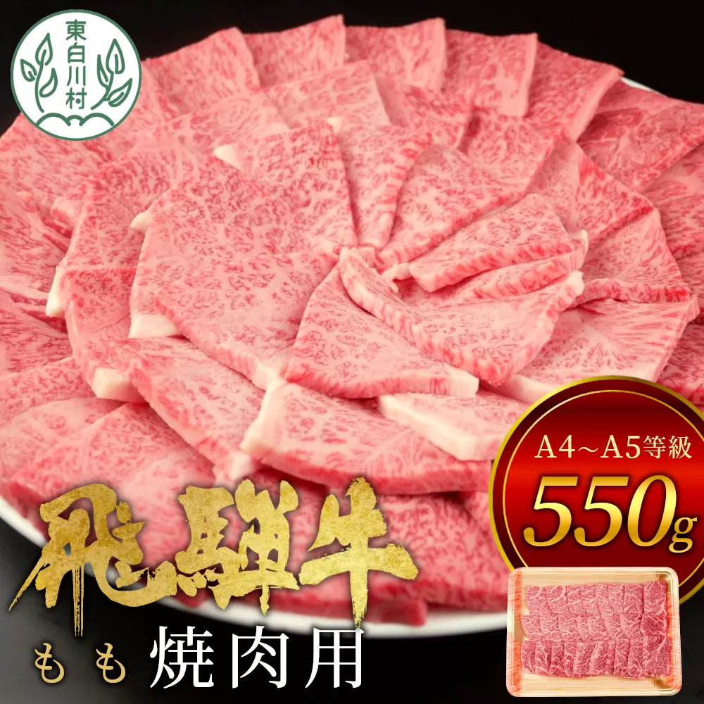 飛騨牛 もも 焼肉用 550g A5 A4 国産 牛 冷凍 お試し 和牛 牛肉 もも肉 モモ 焼き肉 やきにく 赤身 ギフト 贈答 おすすめ BBQ バーベキュー キャンプ にく お肉 肉 東白川村 岐阜 飛騨 贅沢 霜降り 肉のひぐち