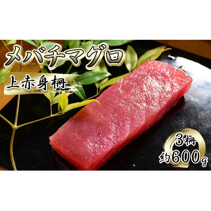 メバチマグロ 上赤身 3柵 約600g 冷凍 マグロ 鮪 まぐろ刺身 刺し身 刺身 刺身用 赤身 魚介 魚介類 海鮮 手巻き寿司 手巻き寿司具 おかず 具 具材 静岡 静岡県 島田市 【配送不可：離島】