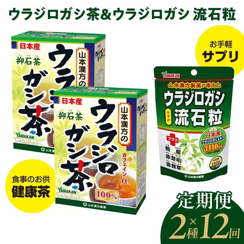 ＜12ヶ月連続＞ウラジロガシ茶＆ウラジロガシ 流石粒［027Y34-T］　山本漢方　定期便