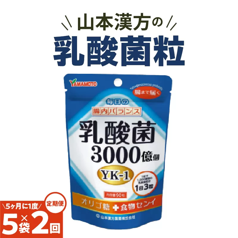 ＜5ヶ月に1度、2回送付＞乳酸菌粒［027Y25-T］　山本漢方　定期便