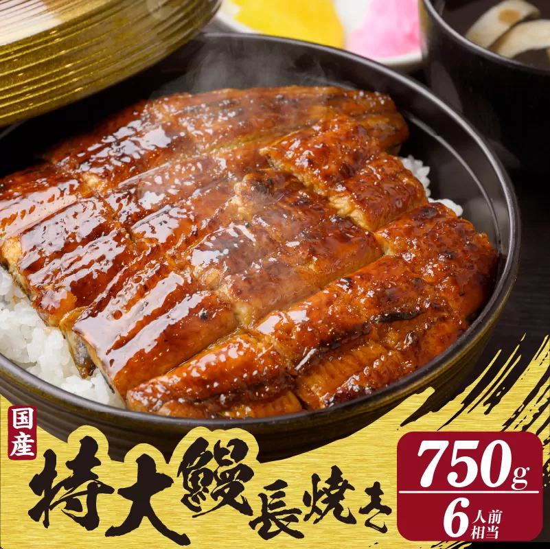 国産特大うなぎ長焼き３尾(約２５０ｇ)　合計７５０ｇ以上（1664）