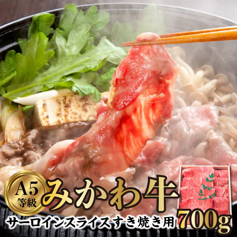 [№11-0051]A5等級みかわ牛サーロインスライス（すきやき用）700g