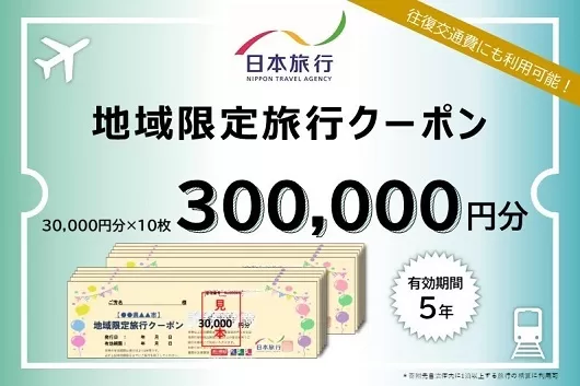 三重県名張市　日本旅行　地域限定旅行クーポン300,000円分