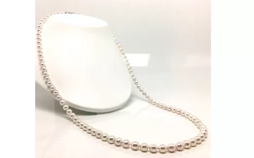 【250-11】老舗の真珠専門店・良質アコヤロングネックレス 7.0?7.5ｍｍ・80cm*