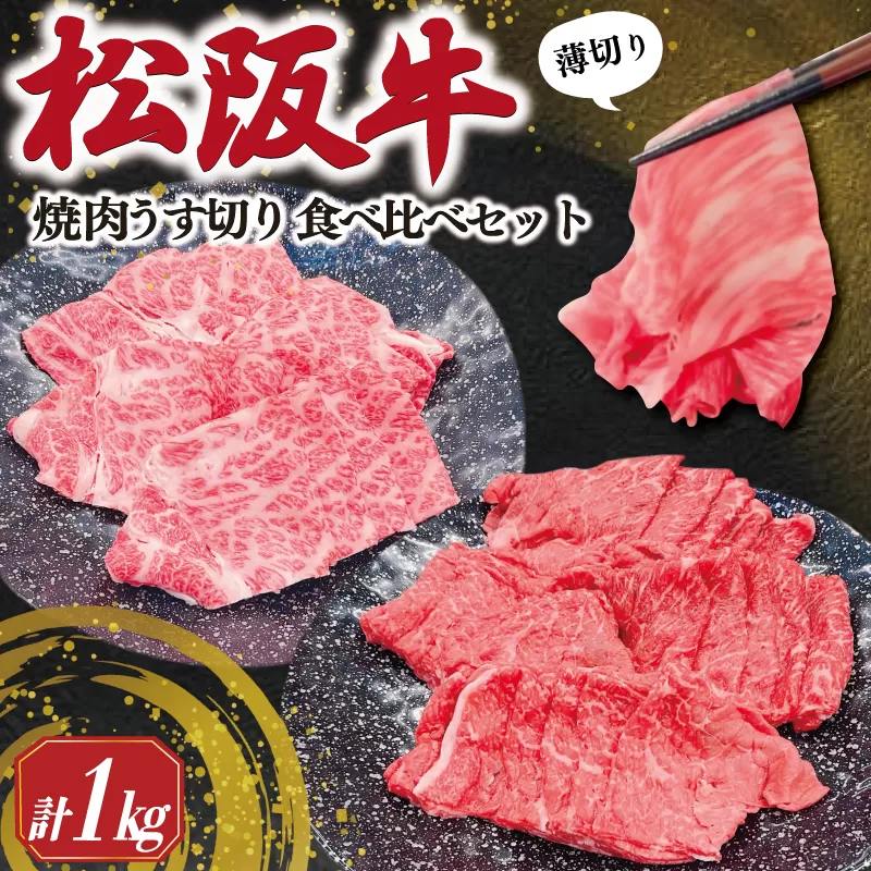 松阪牛 うす切り 焼肉 （赤身・シルクロース） 計1kg ギフト箱入 松阪肉 松阪牛 松坂牛 牛肉 国産  脂は苦手 濃厚 たっぷり 贅沢 人気 簡単 調理 冷凍 保存 SS33