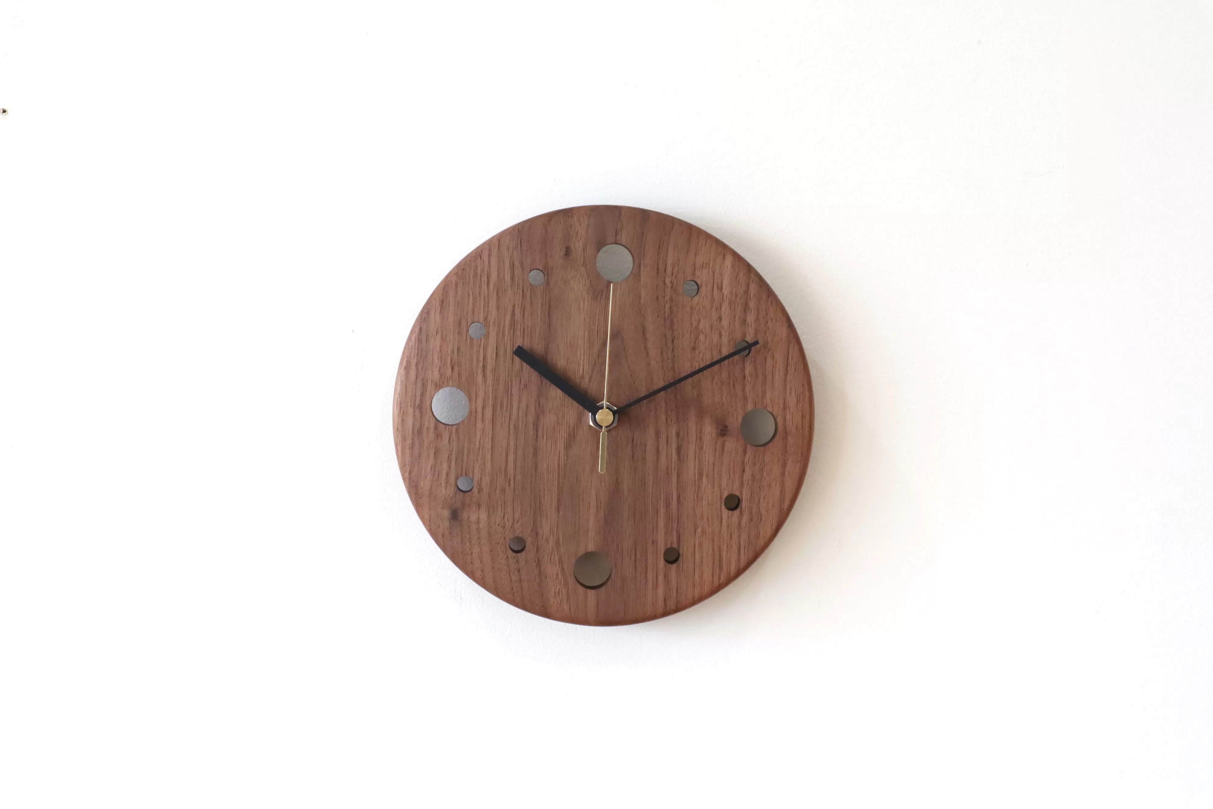 掛時計 （ブラックウォールナット・黒針）　時計 ウォールクロック 木製 無垢 無垢材 おしゃれ　CY08