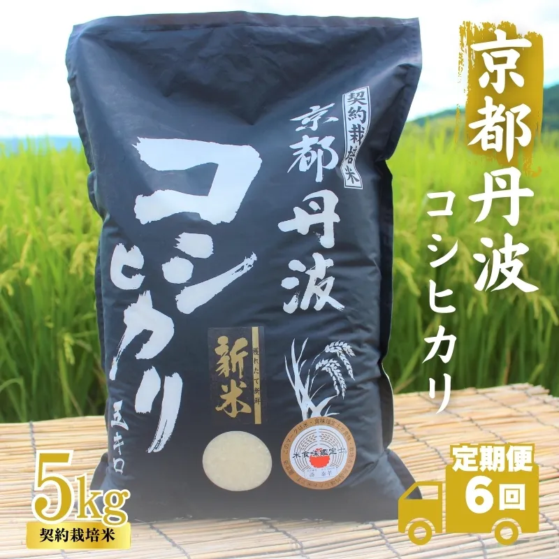 【6カ月定期便】令和6年産 新米 京都丹波産 こしひかり 5kg 合計30kg