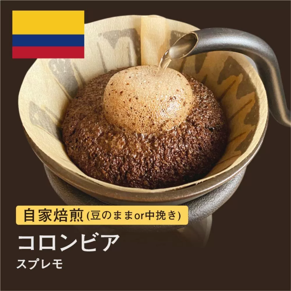 【豆】#001 自家焙煎コーヒー豆！310g コロンビア スプレモ珈琲