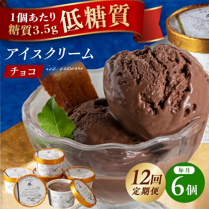 毎月届く全12回 然オリジナル チョコレートアイスクリーム 6個 大阪府高槻市/低糖質食専門店ローカーボキッチン然-zen-[AOBD013]