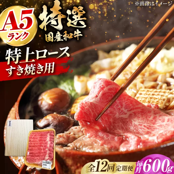 【全12回定期便】国産和牛特上ロースすき焼き用 600ｇ 冷凍 肉 お肉 牛肉 和牛 黒毛和牛 国産 国産牛 うす切り 切り落とし すき焼き すきやき カレー 肉じゃが 牛丼 大阪府高槻市/株式会社ミートモリタ屋 [AOAI060]