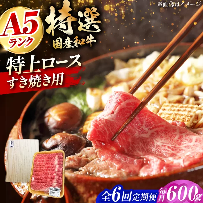 【全6回定期便】国産和牛特上ロースすき焼き用 600ｇ 冷凍 肉 お肉 牛肉 和牛 黒毛和牛 国産 国産牛 うす切り 切り落とし すき焼き すきやき カレー 肉じゃが 牛丼 大阪府高槻市/株式会社ミートモリタ屋 [AOAI059]