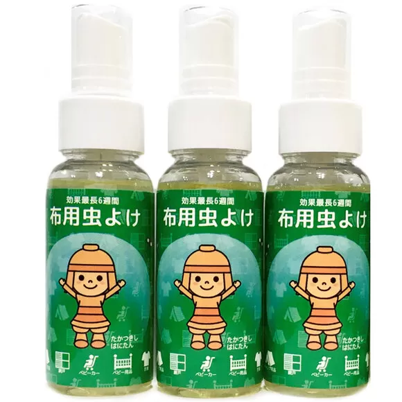 高槻市マスコットキャラクター「はにたん」の布用虫よけスプレー らく6はにたん50ml×3本セット 大阪府高槻市/ベビーパレス[AOBN001]