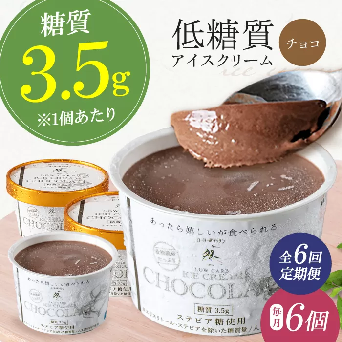 【全6回定期便】然オリジナル チョコレートアイスクリーム 6個 スイーツ デザート アイス アイスクリーム チョコ 大阪府高槻市/低糖質食専門店ローカーボキッチン然-zen- [AOBD035]