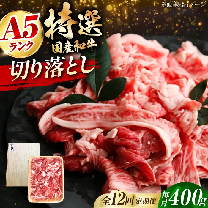 【全12回定期便】国産和牛切落し 400ｇ 冷凍 肉 お肉 牛肉 和牛 黒毛和牛 国産 国産牛 牛バラ バラ肉 バラ肉 切り落とし すき焼き すきやき カレー 肉じゃが 牛丼 大阪府高槻市/株式会社ミートモリタ屋 [AOAI048]