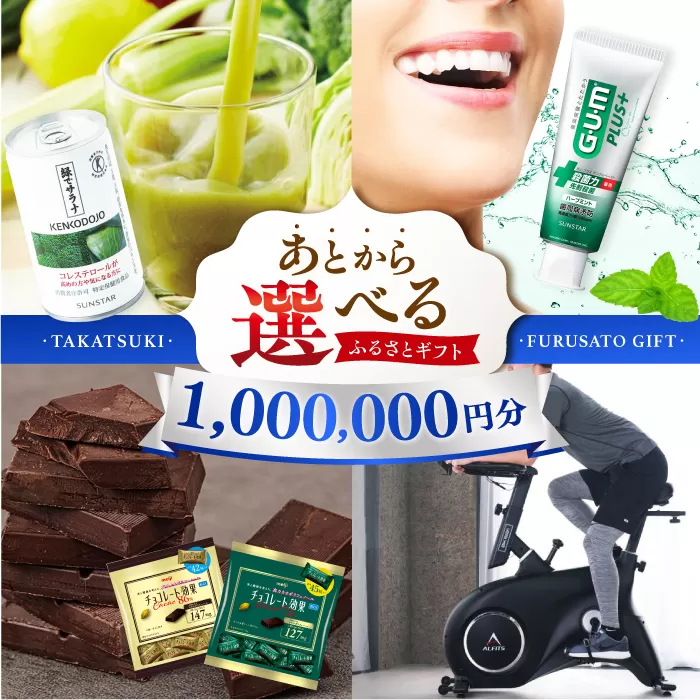 【あとから選べる】高槻市ふるさとギフト 100万円分 チョコ はみがき ダイエット 筋トレ 野菜 ハミガキ 肉 ギフト カタログ あとからセレクト グルメ 食品 お取り寄せ おつまみ 詰め合わせ [AOZZ011]