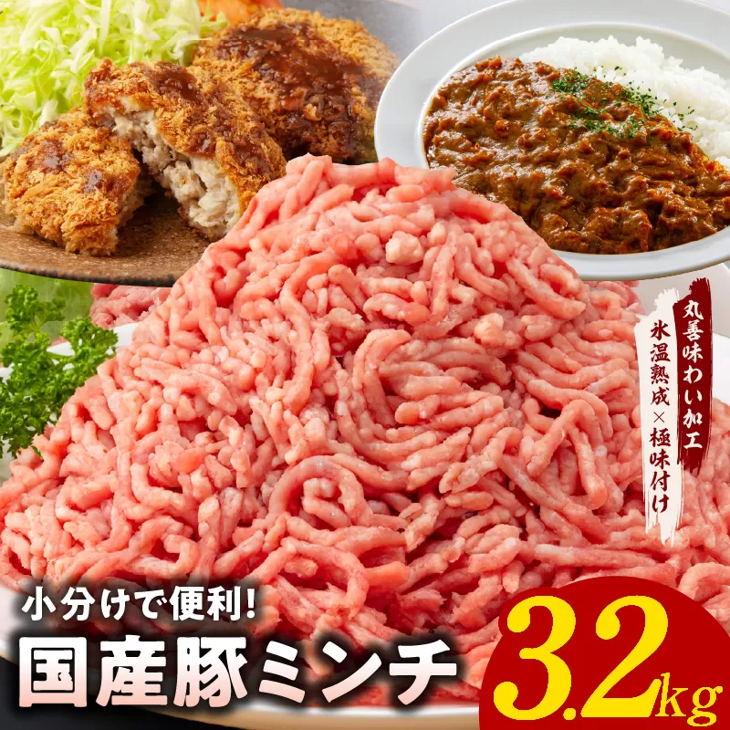 【氷温熟成×極味付け】国産 豚ミンチ 3.2kg パラパラ凍結 ジッパー付き 小分け 400g×8P