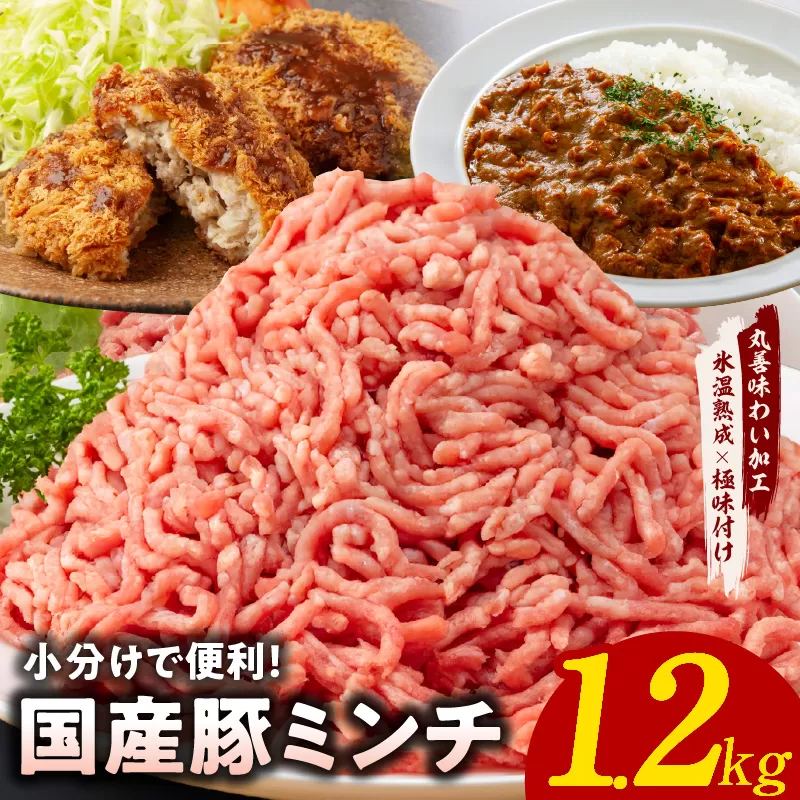 【氷温熟成×極味付け】国産 豚ミンチ 1.2kg パラパラ凍結 ジッパー付き 小分け 400g×3P